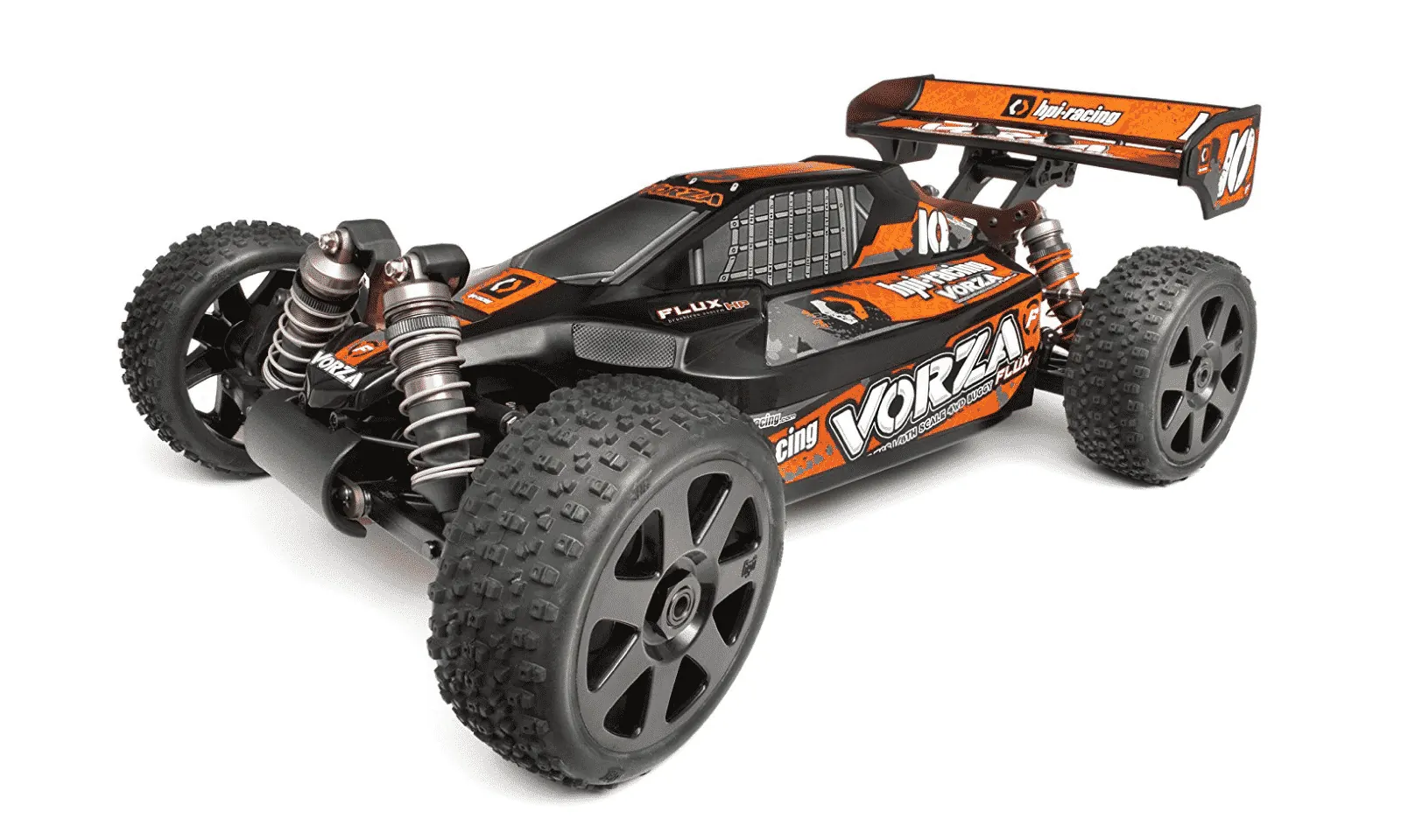 Orange and black HPI Racing Vorza RC buggy