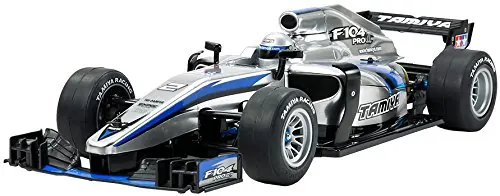 Tamiya F104 Pro Formula 1 RC car with a silver and blue body