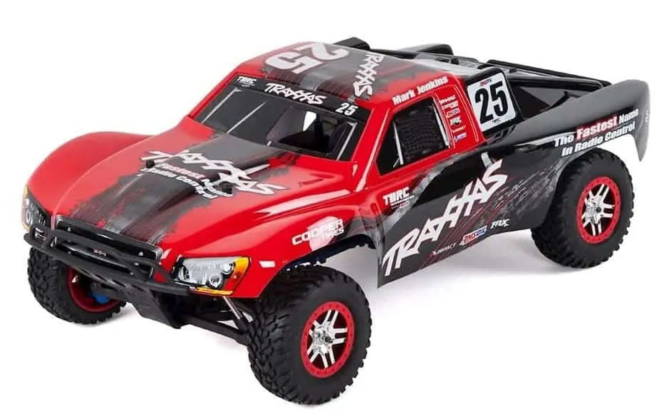 Traxxas Slayer Pro 4x4 with a red body