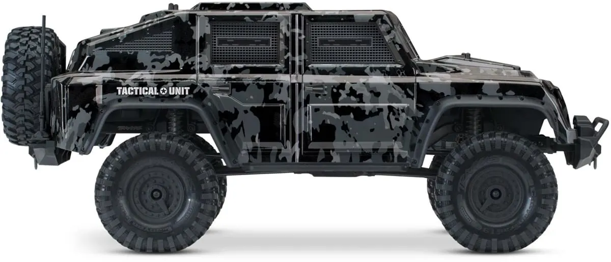 Traxxas TRX-4 Tactical Unit with a dark camo body