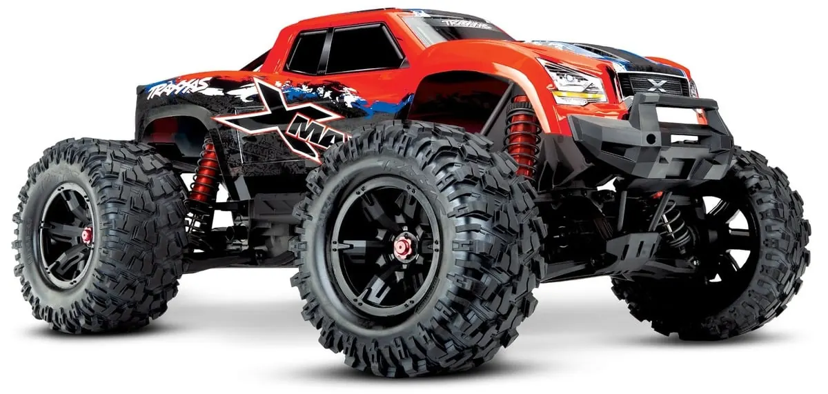 Red Traxxas X-Maxx monster truck