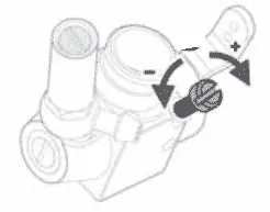 Carburetor diagram showing the idle screw with arrows marking the directions to raise and lower the idle