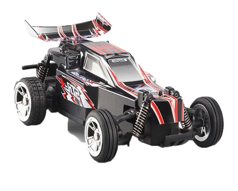 WLtoys L333 RC buggy with a black, white and red body and a rear wing